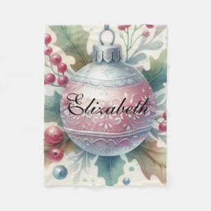 Vintag Pastel Watercolor Weihnachtsschmuck Fleecedecke