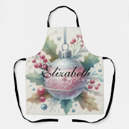 Vintag Pastel Watercolor Weihnachtsschmuck Schürze