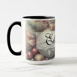 Vintag Pastel Watercolor Weihnachtsschmuck Tasse