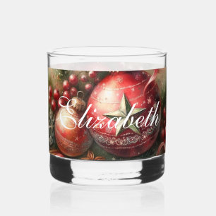 Vintag Pastel Watercolor Weihnachtsschmuck Whiskyglas