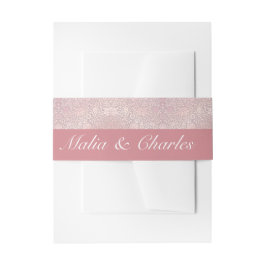 Vintag Pastellrosa Silberblume Einladungsbanderole