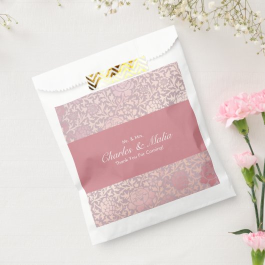 Vintag Pastellrosa Silberblume Geschenktütchen (Versiegelt)