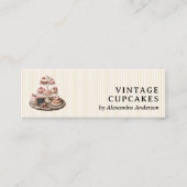 Vintag Patisserie Süßigkeiten Konditorei Koch Mini Visitenkarte (Vorderseite)