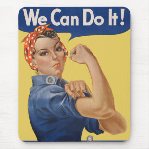Vintag Patriotic Rosie der Riveter, wir können es  Mousepad