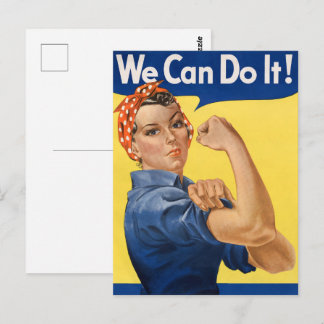 Vintag Patriotic Rosie der Riveter, wir können es  Postkarte