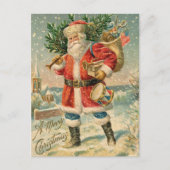 Vintag Patriotic Santa Claus Postkarte (Vorderseite)