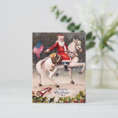 Vintag Patriotic Santa Postkarte (Stehend Vorderseite)