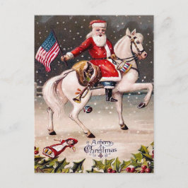 Vintag Patriotic Santa Postkarte