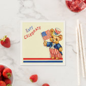 Vintag Patriotic Teddy Bear Napkin Serviette (Beispiel)