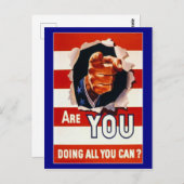 Vintag Patriotic Uncle Sam Postkarte (Vorne/Hinten)