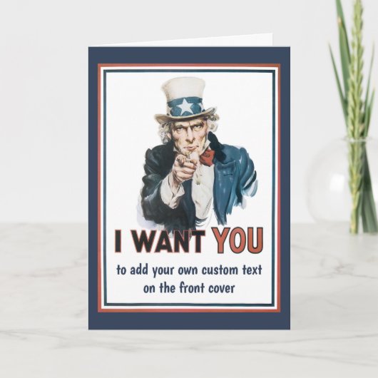 Vintag Patriotic Uncle Sam Woll Karte (Vorderseite)