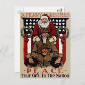 Vintag Patriotic Weihnachten Postkarte (Vorne/Hinten)