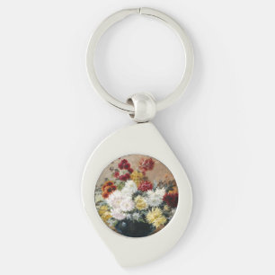 Vintag Paul Biva Astern in Vase Floral Schlüsselanhänger
