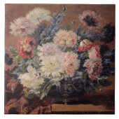 Vintag Paul Biva Basket of Peonies Fliese (Vorderseite)