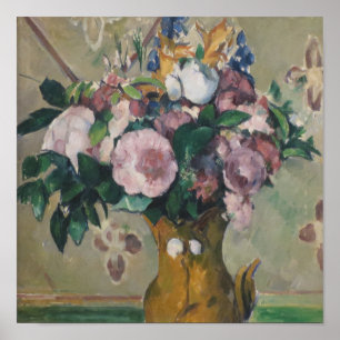 Vintag Paul Cezanne Vase von Blume Poster