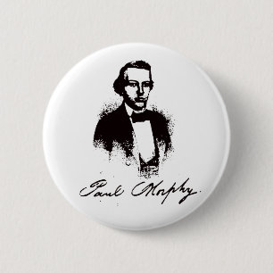 Vintag Paul Morphy Signature Poster Button
