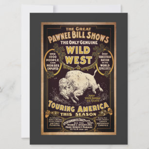 Vintag Pawnee Bill Wild West Flat Card anzeigen