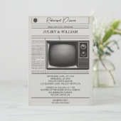 Vintag Pays Old Retro Zeitung Probe Abendessen Einladung (Stehend Vorderseite)