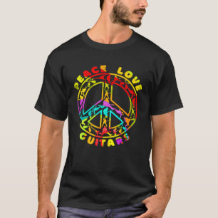 Vintag Peace Liebe Guitars 60er 70er Retro Electri T-Shirt