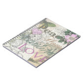 Vintag Peace Zuhause Schöne Liebe Designer Collage Notizblock (Linke Seite)