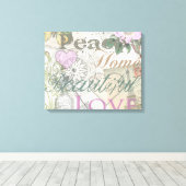 Vintag Peace Zuhause Schöne Liebe Leinwanddruck (Insitu (Holzboden))