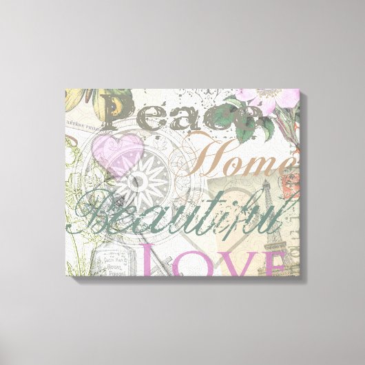 Vintag Peace Zuhause Schöne Liebe Leinwanddruck (Vorderseite)