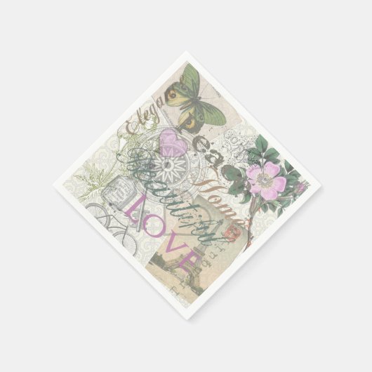 Vintag Peace Zuhause Schöne Liebe Serviette (Ecke)