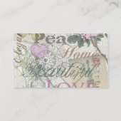 Vintag Peace Zuhause Schöne Liebe Visitenkarte (Rückseite)