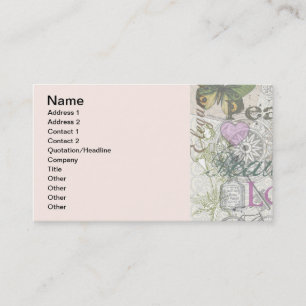 Vintag Peace Zuhause Schöne Liebe Visitenkarte