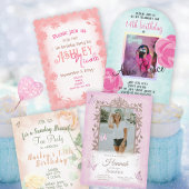 Vintag Peach 13. Geburtstag Tea Party Brunch Einladung