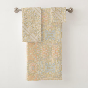 Vintag Peach floral Boho Muster Badhandtuch Set