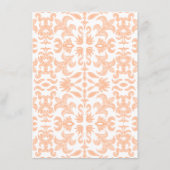 Vintag Peach Gemustert Menus Menükarte (Rückseite)