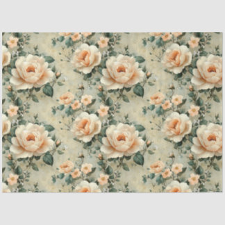 Vintag Peach Pink Floral Muster Decoupage Seidenpapier