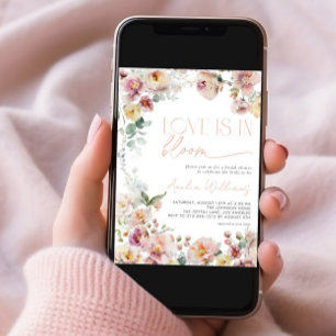 Vintag Peach Pink Liebe ist in Bloom Brautparty Einladung