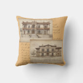 Vintag Peach Script und Villas Kissen (Rückseite)