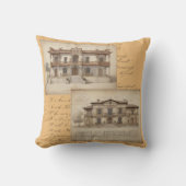 Vintag Peach Script und Villas Kissen (Vorderseite)