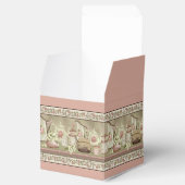 Vintag Peach Tee & Rose Cube Gevor Box Geschenkschachtel (Geöffnet)
