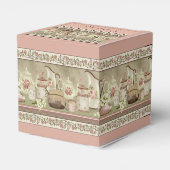Vintag Peach Tee & Rose Cube Gevor Box Geschenkschachtel (Rückseite)
