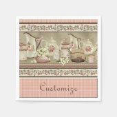 Vintag Peach Tee & Rose Napkins Serviette (Vorderseite)