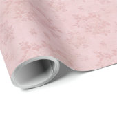 Vintag Peachy Pink Antique Damask Geschenkpapier (Rolleneckpunkt)
