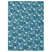 Vintag Peacock Aquamarin blaues, nahtloses Blumenm Klemmbrett (Rückseite)