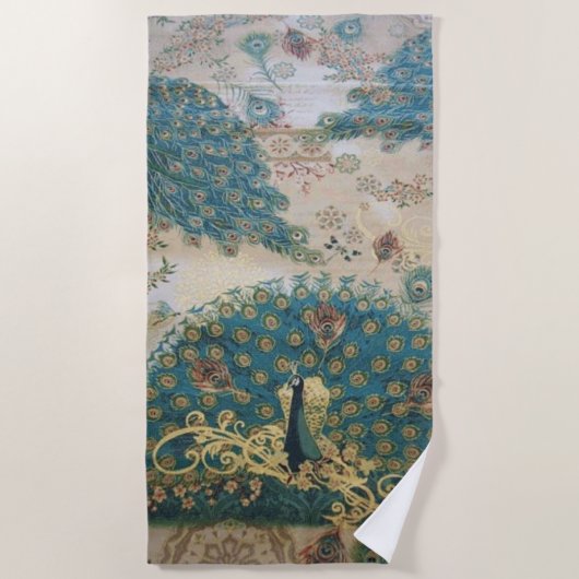 Vintag Peacock - Badetuch (Vorderseite)