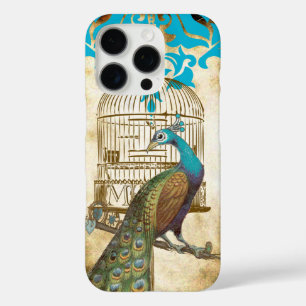 Vintag Peacock Birdcage Damask iPhone Case