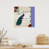Vintag Peacock Collage Art Poster (Küche)