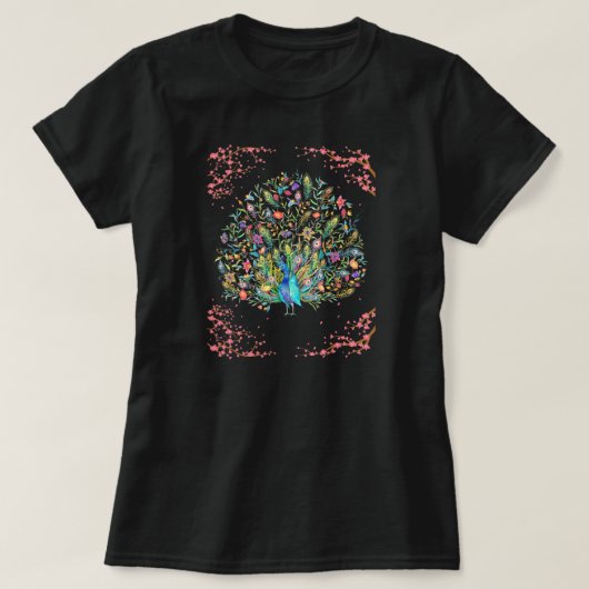 Vintag Peacock Feather Peacock Japanischer Vogel T-Shirt (Design vorne)