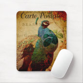 Vintag Peacock Floral Mousepad (Mit Mouse)