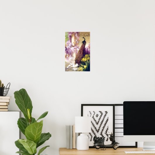 Vintag Peacock Image Poster (Heimbüro)