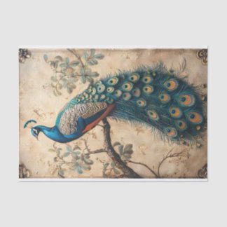Vintag Peacock Indianermalerei Dekoupage Seidenpapier