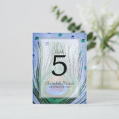 Vintag Peacock Jewels Blue Wedding Tischnummer (Stehend Vorderseite)