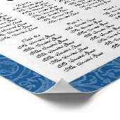 Vintag Peacock Magnolia Swirl Floral Damask Poster (Ecke)